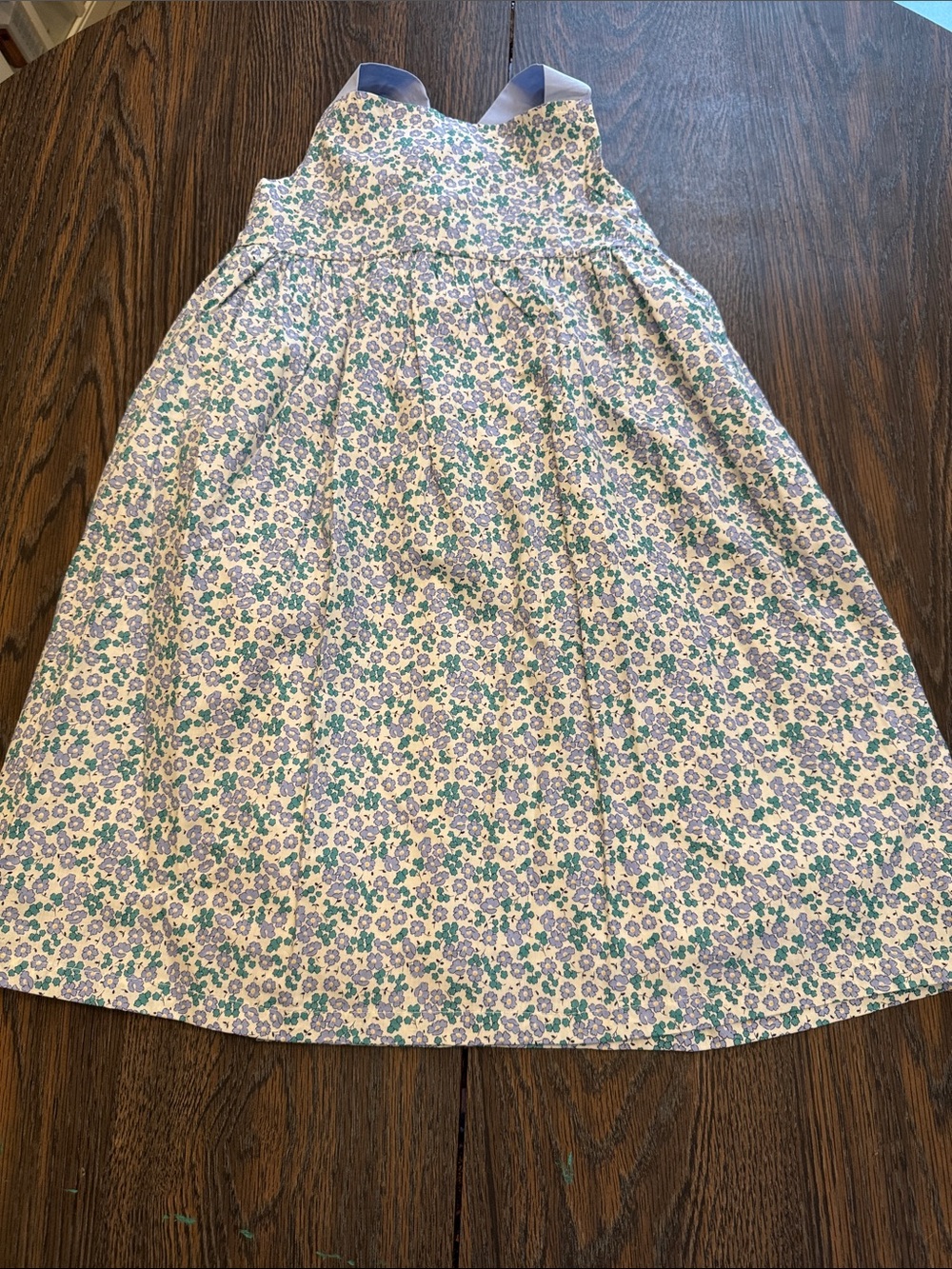 Floral A-Line Cotton Skirt in Lavender and Green